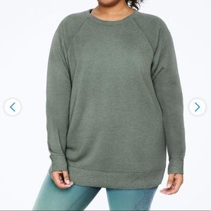 VS PINK ONE SIZE CREW PULLOVER SWEATSHIRT Basil Green XS - XL